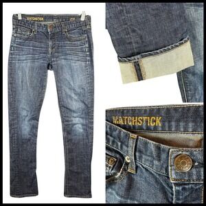 J. Crew Matchstick Selvedge Jeans 29 x 31 Dark Wash Slim Straight M USA Made Y2K
